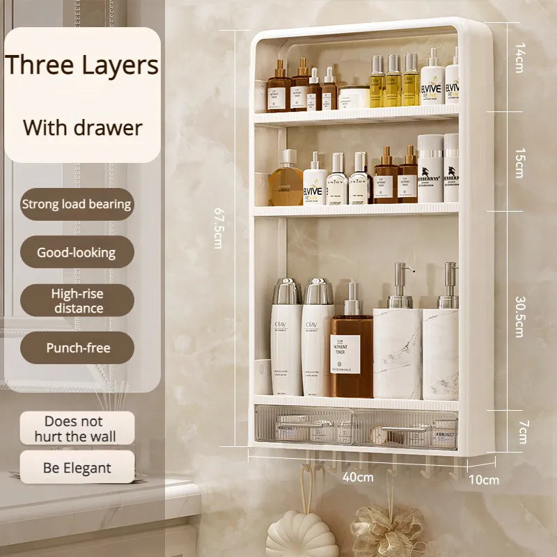 Badkamer Plank Wandgemonteerd Organizer Drielaags Modern Minimalistisch 10