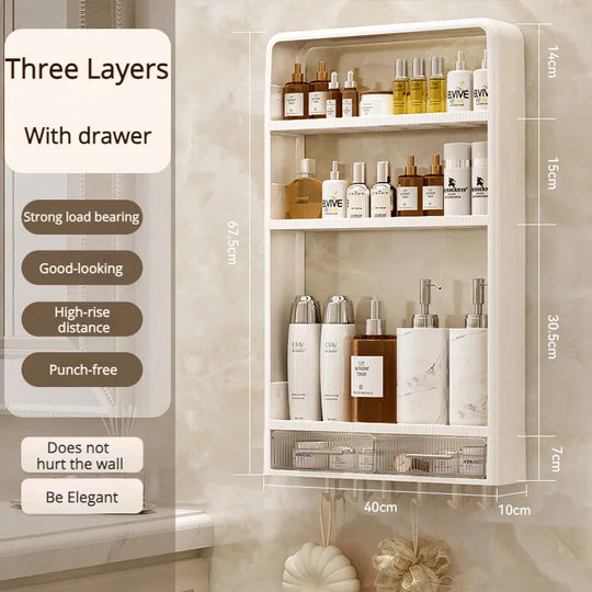 Badkamer Plank Wandgemonteerd Organizer Drielaags Modern Minimalistisch 10