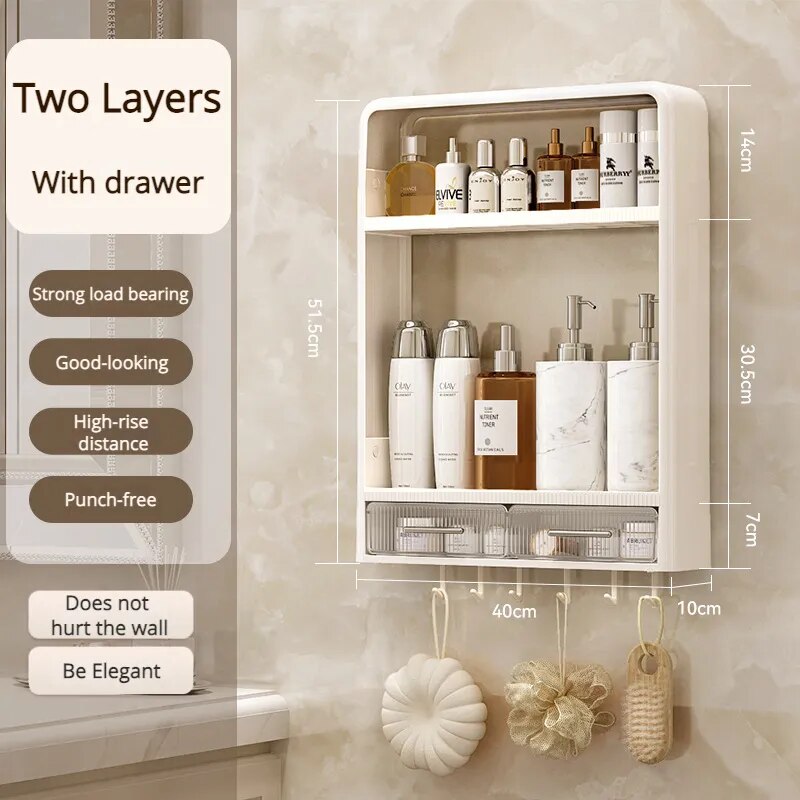 Badkamer Plank Wandgemonteerd Organizer Drielaags Modern Minimalistisch 7