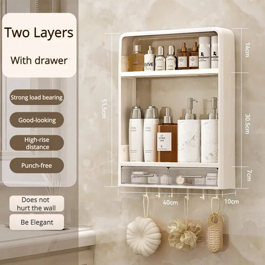 Badkamer Plank Wandgemonteerd Organizer Drielaags Modern Minimalistisch 7