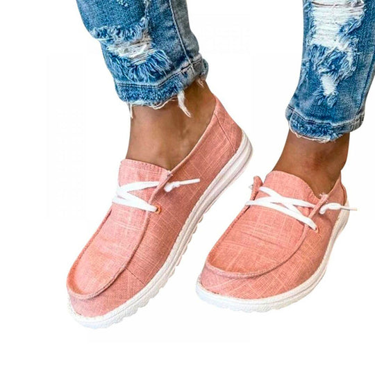 Dames Canvas Lace-Up Loafers