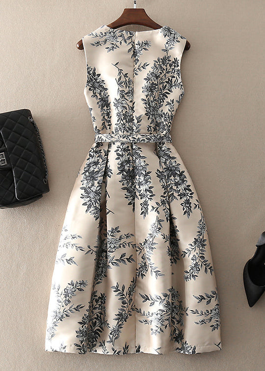 Dames Abrikozenjurk Mouwloos met Rits 1