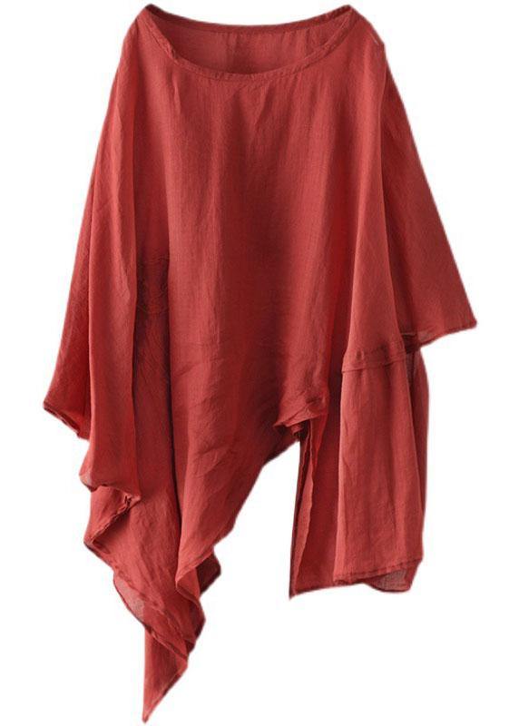 Dames Asymmetrisch Shirt met Geborduurd Ontwerp 4