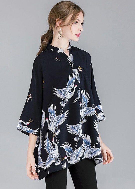 Dames Asymmetrische Top met Opstaande Kraag 3