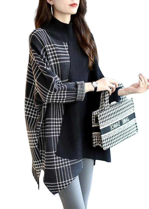 Dames Asymmetrische Trui met Patchwork Design 0