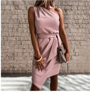 Dames Avondjurk Asymmetrisch Mouwloos Voor Bruiloften en Feestelijke Gelegenheden 4