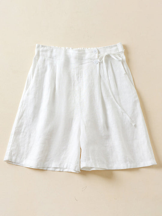 Dames Baggy Shorts Woven Katoen en Linnen 1