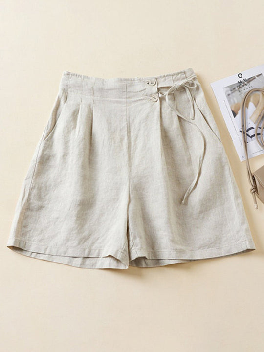 Dames Baggy Shorts Woven Katoen en Linnen 5