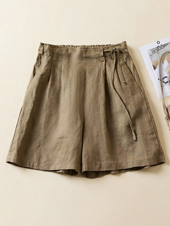 Dames Baggy Shorts Woven Katoen en Linnen 6