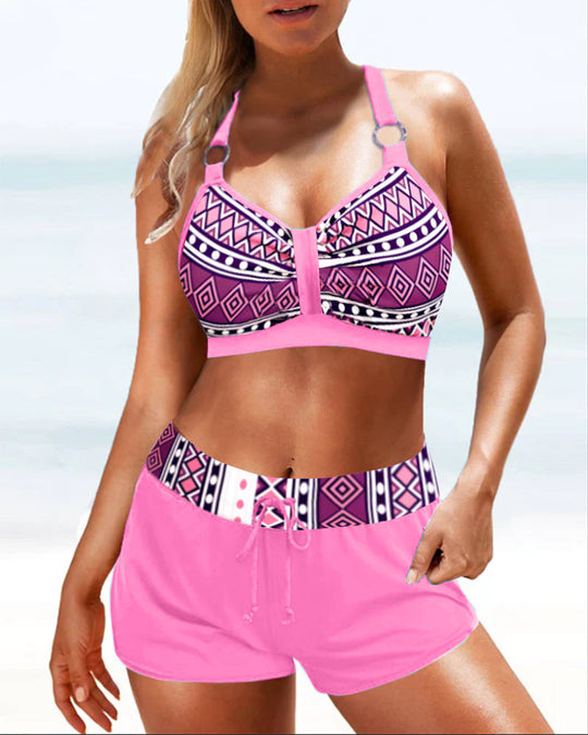 Dames Bikini Geometrisch Hoge Taille Design 1