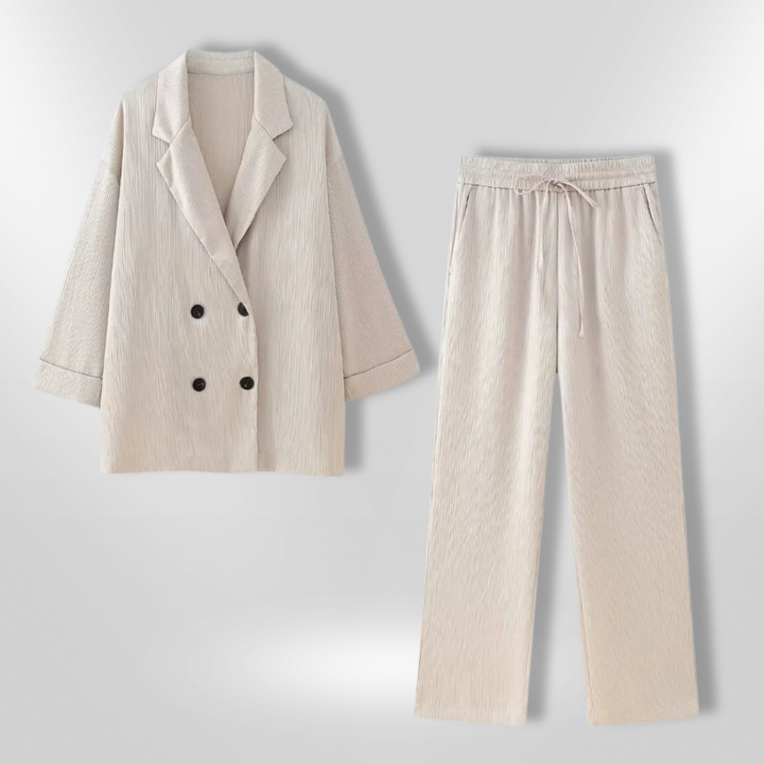 Dames Blazer en Pantalon Set Casual Luxe 2