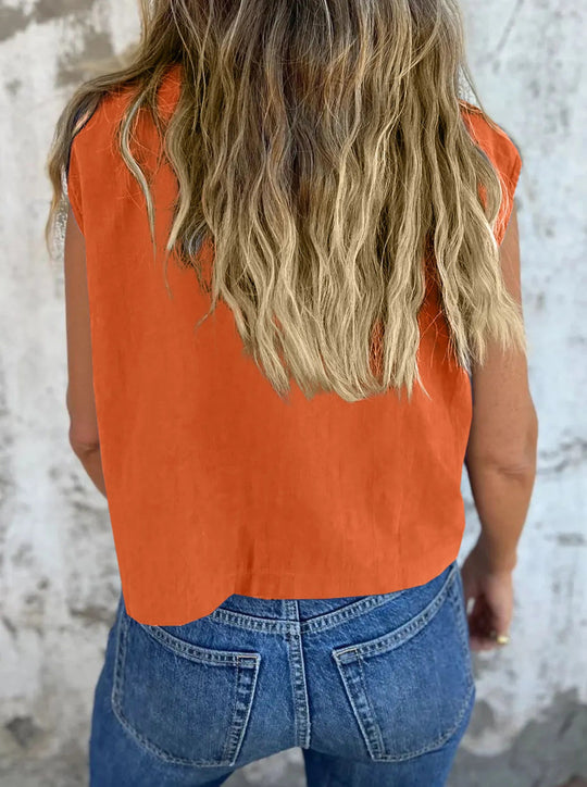 Dames Blouse Basic Knoopsluiting Linnen 1