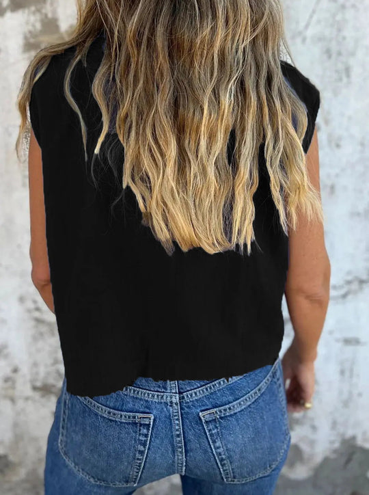 Dames Blouse Basic Knoopsluiting Linnen 7