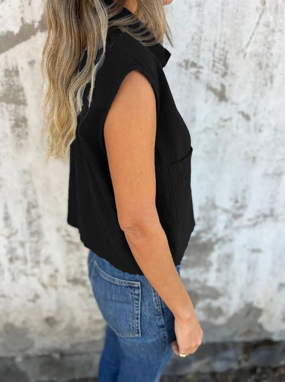 Dames Blouse Basic Knoopsluiting Linnen 8