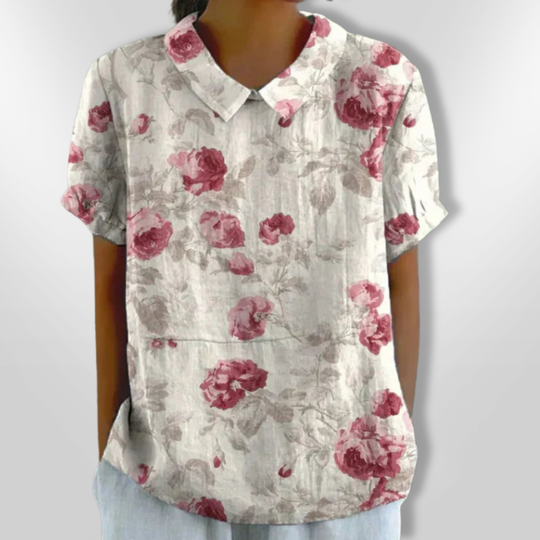 Dames Blouse Bloemenprint Casual Katoen Relaxed Fit 2