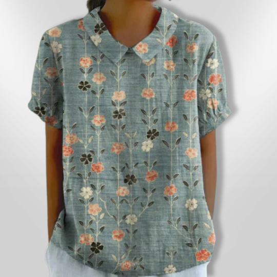 Dames Blouse Bloemenprint Casual Katoen Relaxed Fit 3