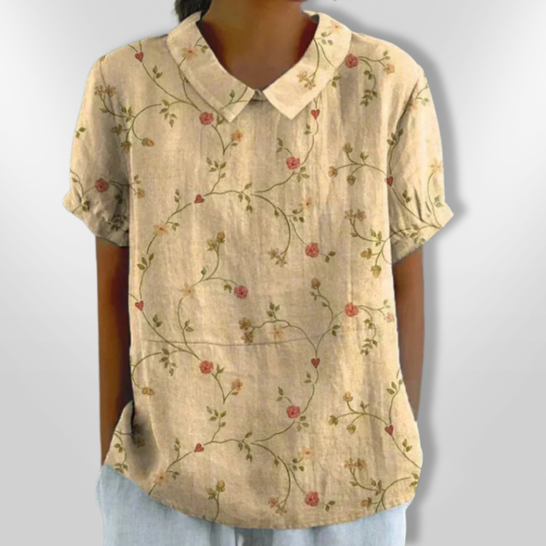 Dames Blouse Bloemenprint Casual Katoen Relaxed Fit 4