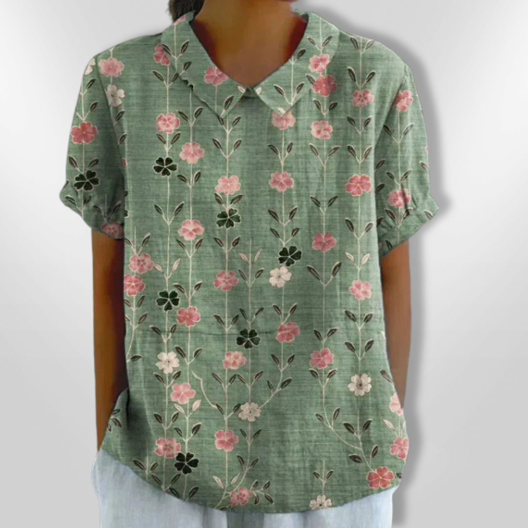 Dames Blouse Bloemenprint Casual Katoen Relaxed Fit 5