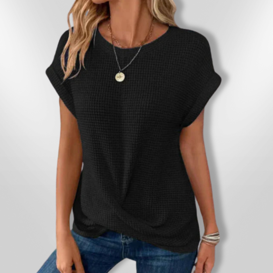 Dames Blouse Casual Stijl Zachte Mesh Met Opgerolde Mouwen 2