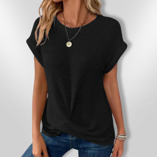 Dames Blouse Casual Stijl Zachte Mesh Met Opgerolde Mouwen 2