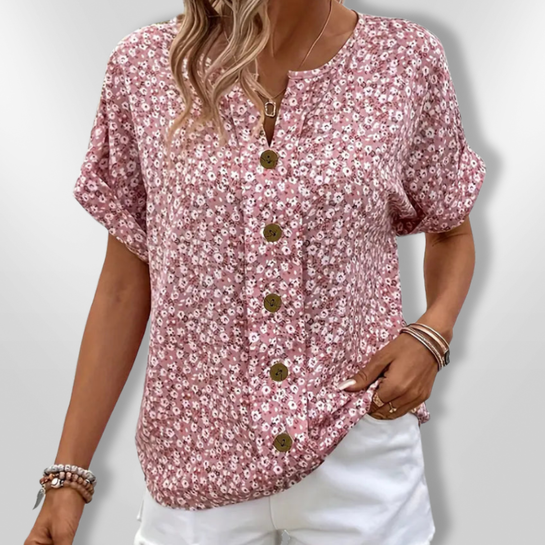 Dames Blouse Échancrée Met Bloemenprint 0