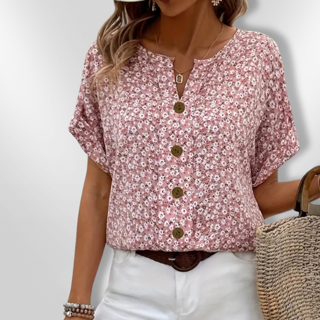 Dames Blouse Échancrée Met Bloemenprint 1