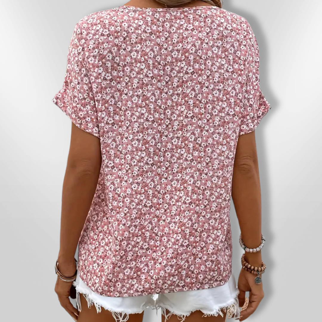 Dames Blouse Échancrée Met Bloemenprint 2
