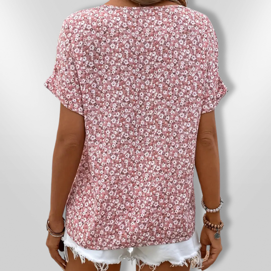 Dames Blouse Échancrée Met Bloemenprint 2
