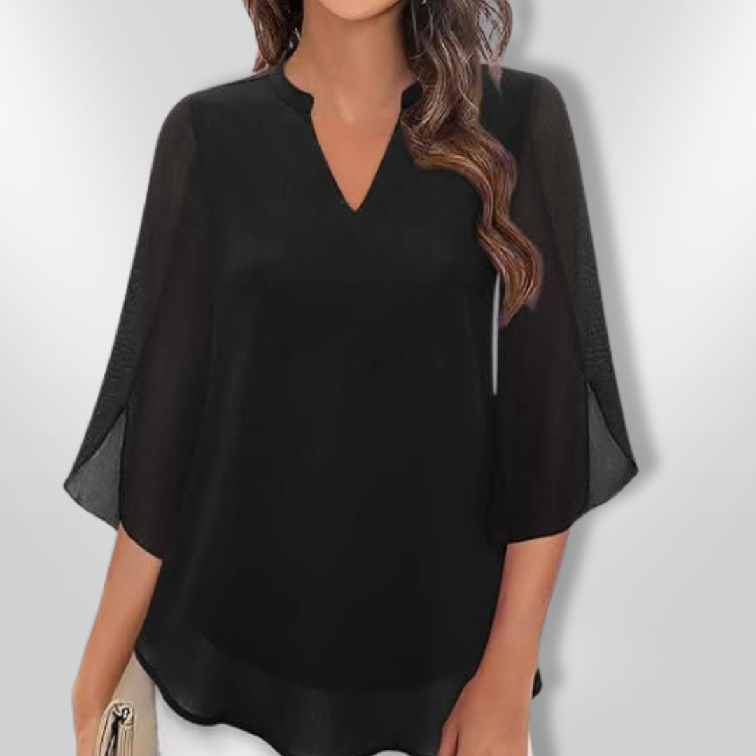 Dames Blouse Gelaagd Lichte Ademend Stof 0
