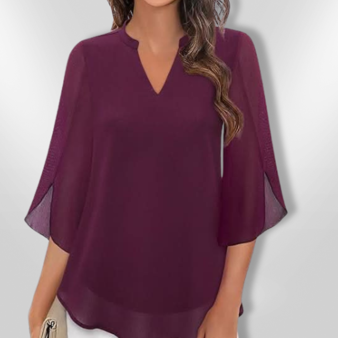 Dames Blouse Gelaagd Lichte Ademend Stof 1