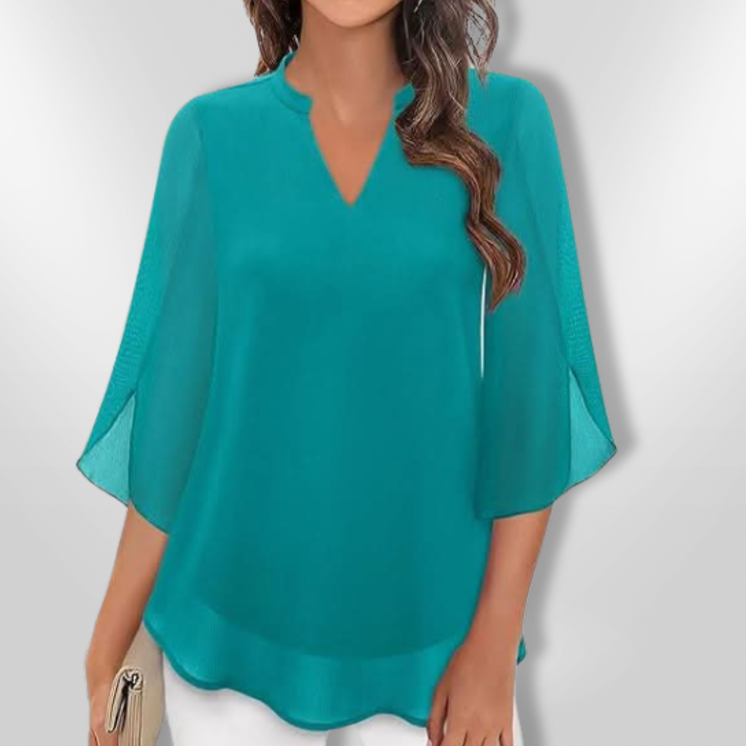 Dames Blouse Gelaagd Lichte Ademend Stof 2