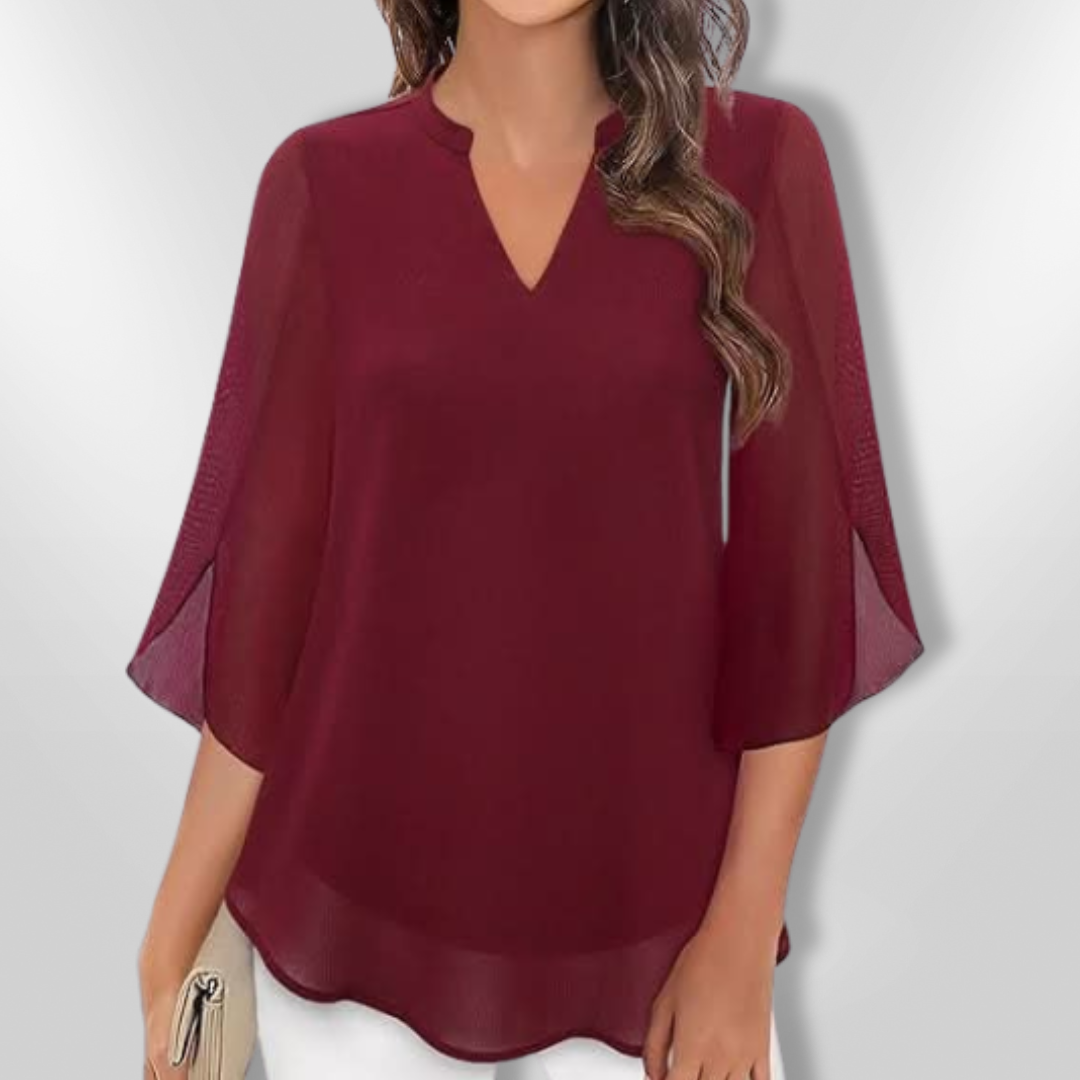 Dames Blouse Gelaagd Lichte Ademend Stof 3