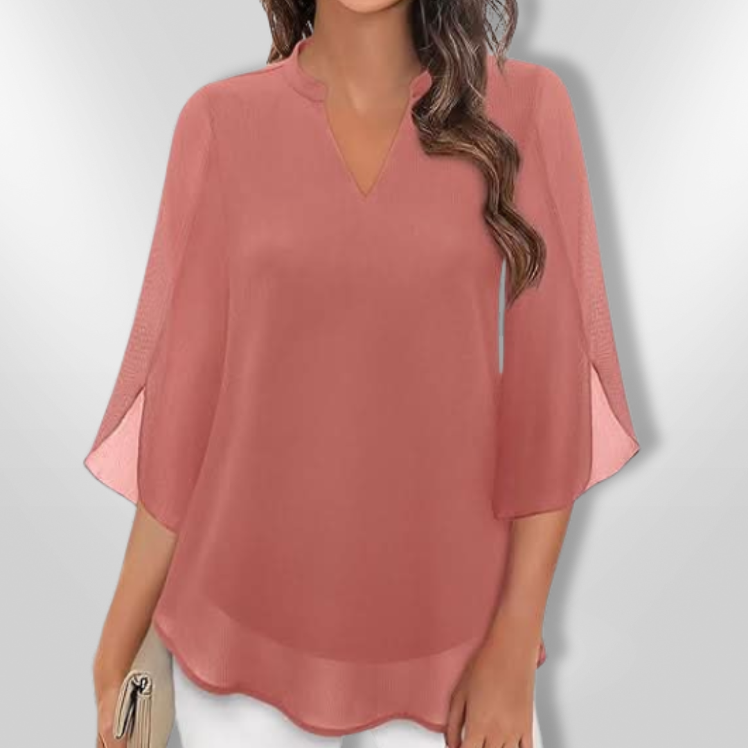 Dames Blouse Gelaagd Lichte Ademend Stof 4