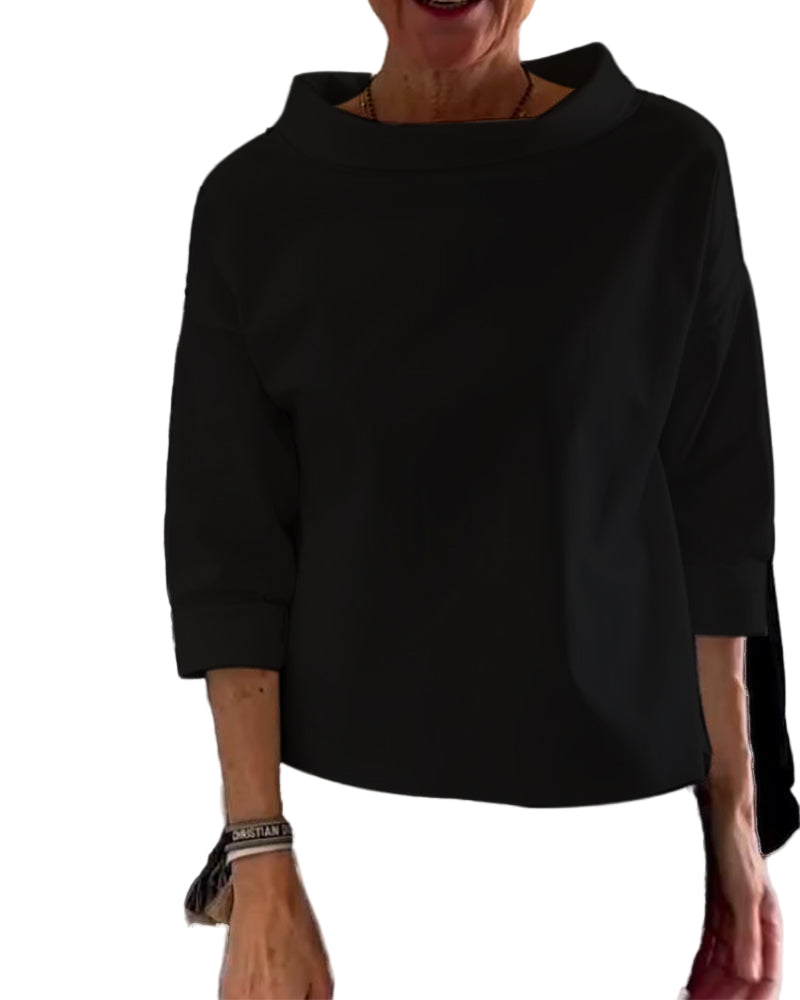 Dames Blouse Hoogwaardige Ademend Stof Tijdloos Design Met Hoge Kraag 0