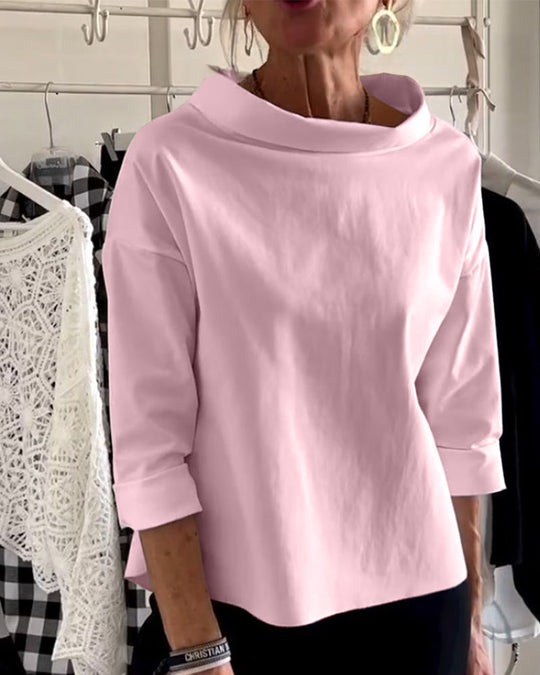 Dames Blouse Hoogwaardige Ademend Stof Tijdloos Design Met Hoge Kraag 3
