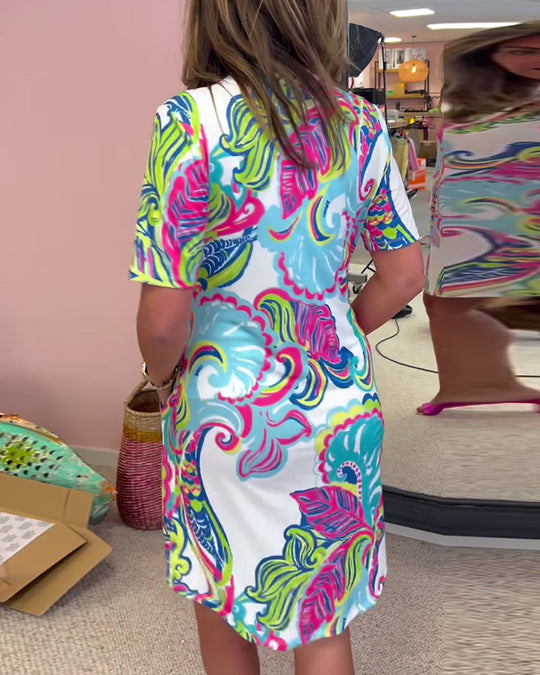 Dames Blouse Met Wrap Design en Sprankelende Print 5