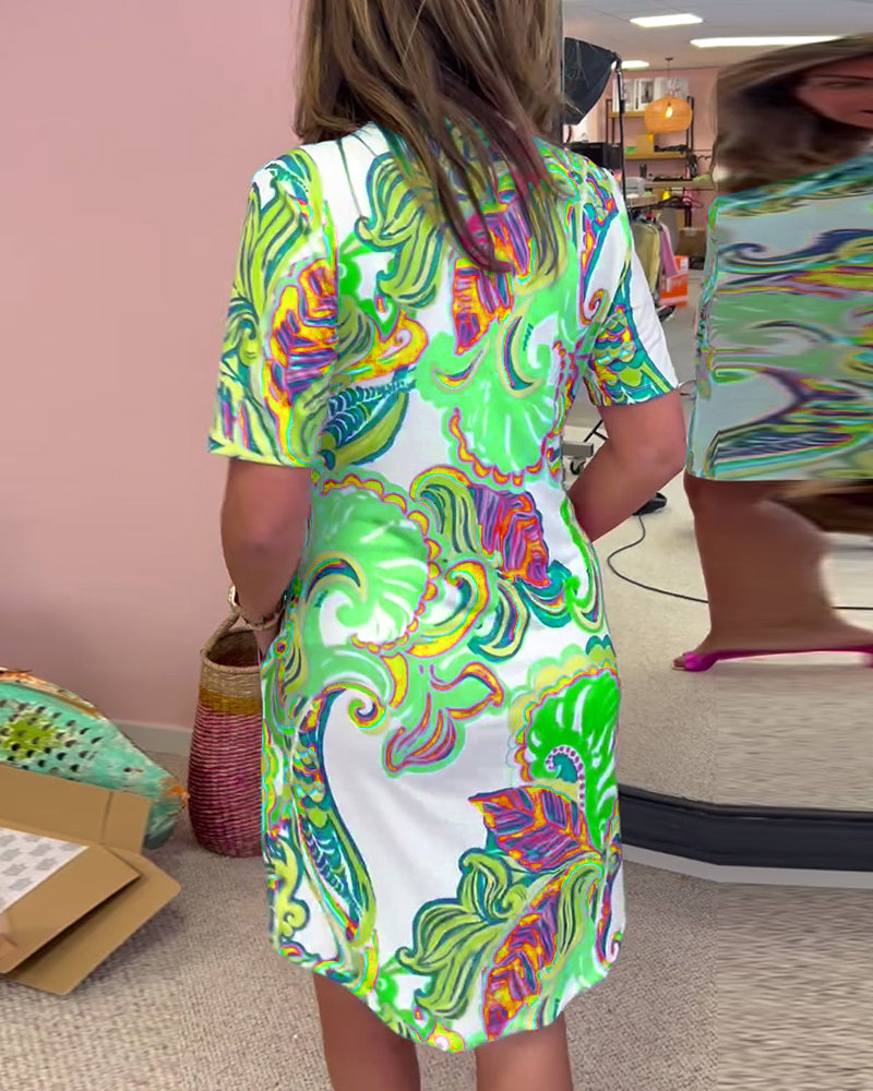 Dames Blouse Met Wrap Design en Sprankelende Print 8