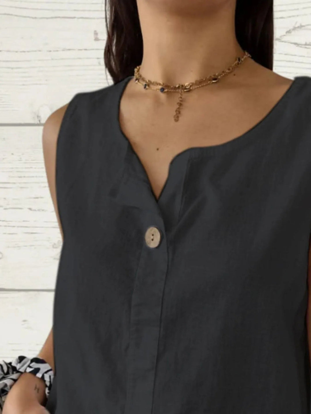 Dames Blouse Mouwloos Casual Linnen 4