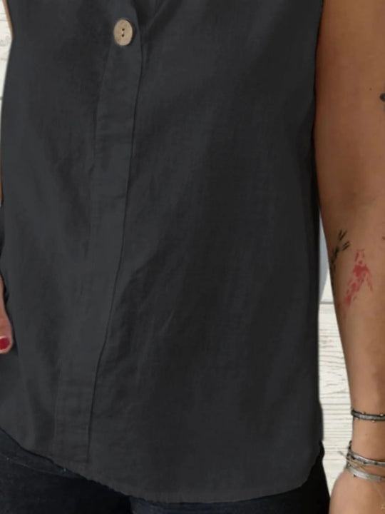 Dames Blouse Mouwloos Casual Linnen 5