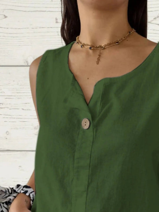 Dames Blouse Mouwloos Casual Linnen 7