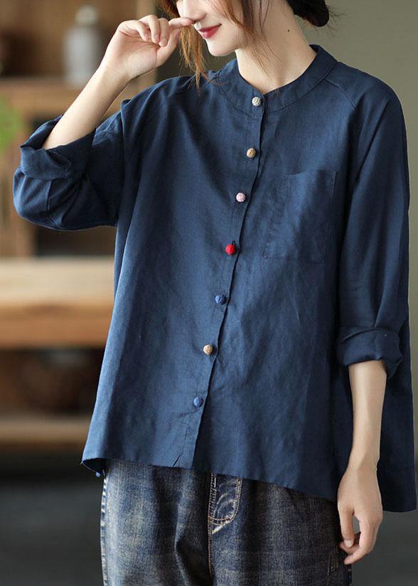 Dames Blouse Retro O-hals Met Lange Mouwen 1