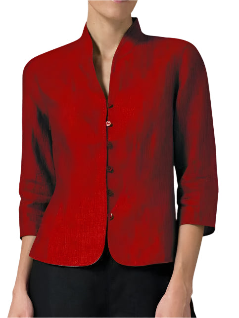 Dames Blouse Stehkragen Modern Chambray 0