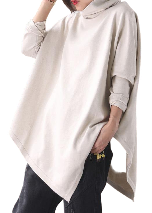 Dames Blouse met Asymmetrische Zoom en Hoge Hals 0