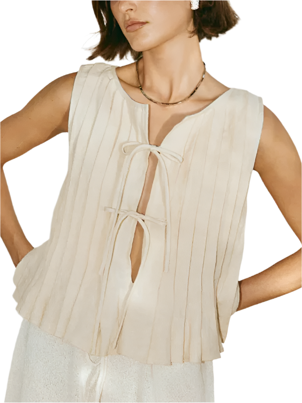 Dames Blouse met Bandjes van Katoen en Linnen 0
