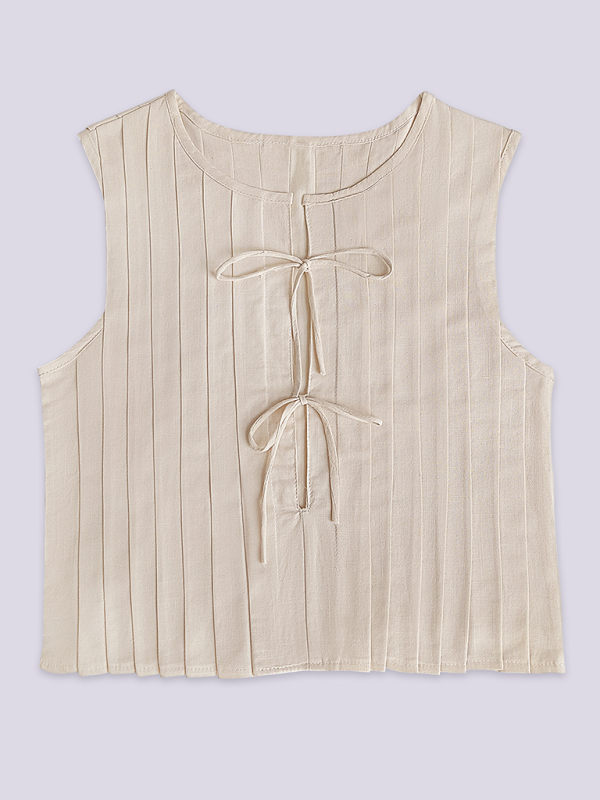 Dames Blouse met Bandjes van Katoen en Linnen 1