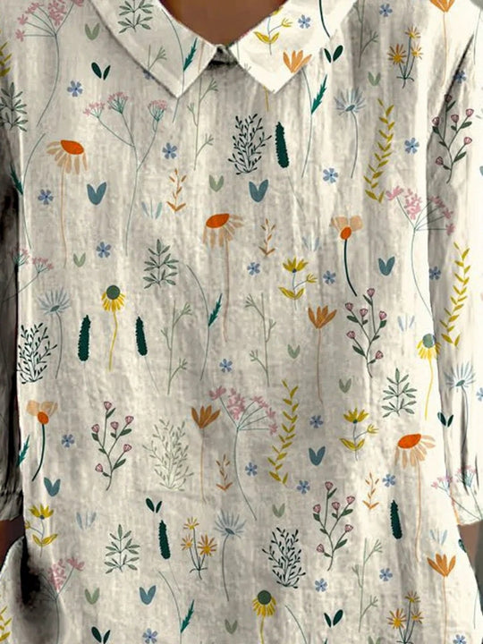 Dames Blouse met Wildbloemenprint en Zachte Stof 2