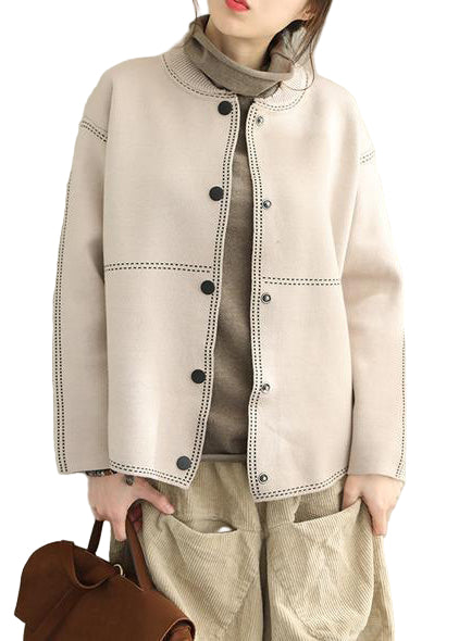 Dames Button-Down Trui Jas Casual 0