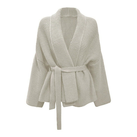 Dames Cardigan Chunky Knit Oversized Met Tailleband 1