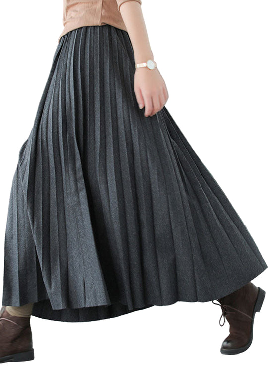 Dames Casual Geplooide Rok Grijs Zwart 0