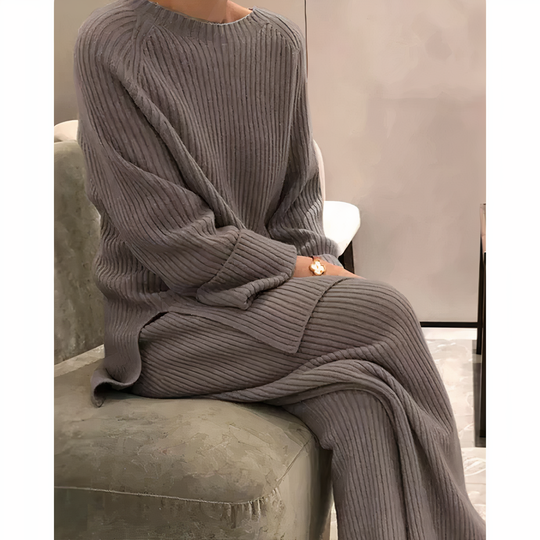 Dames Casual Set met Gebreide Trui en Broek 2